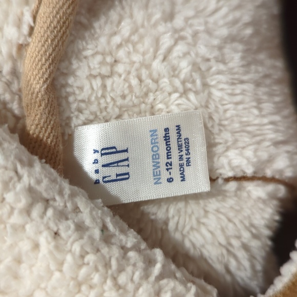 Baby Gap Faux Suede Sherpa Lined Bodysuit Snow Winter Bunting 6-12 Months - Picture 5 of 5